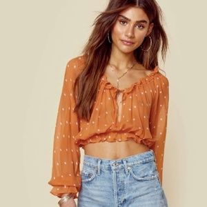 For Love and Lemons Analisa Polka Dot Blouse